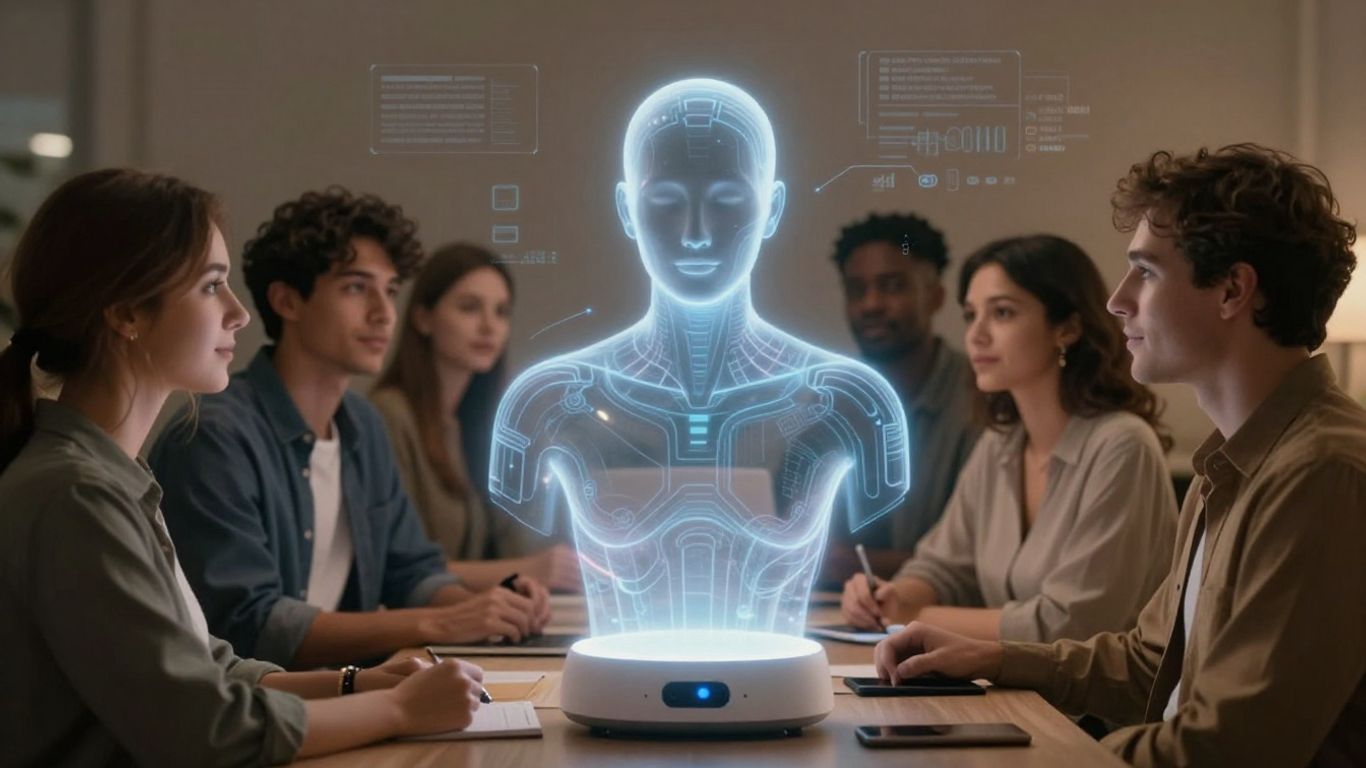 AI voice agent interacting with people.