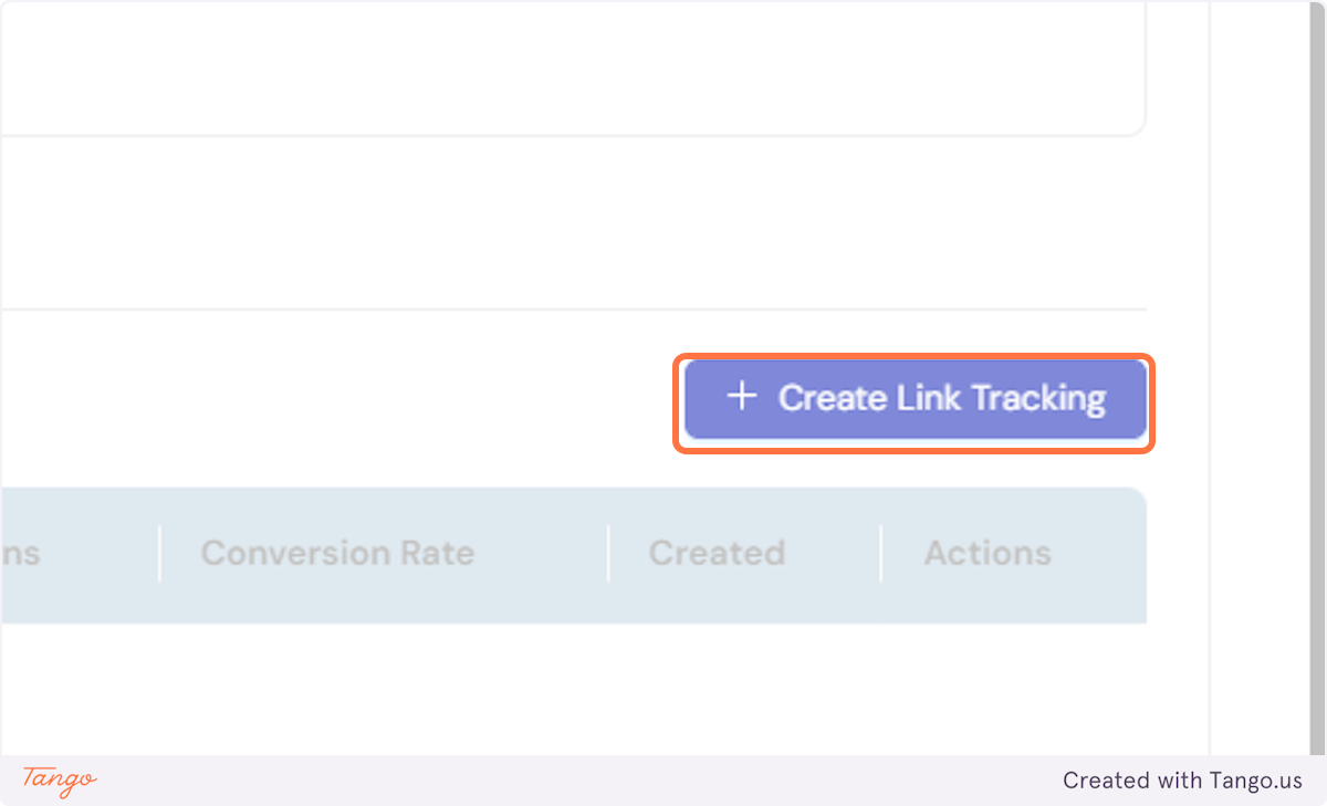 Click on Create Link Tracking
