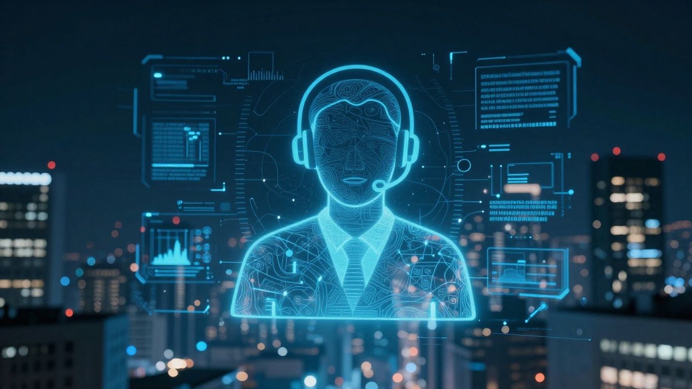 AI customer service, 24/7 engagement, futuristic technology
