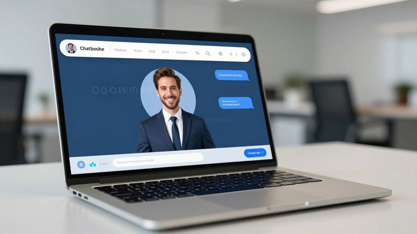 AI chatbot interface on a laptop screen.