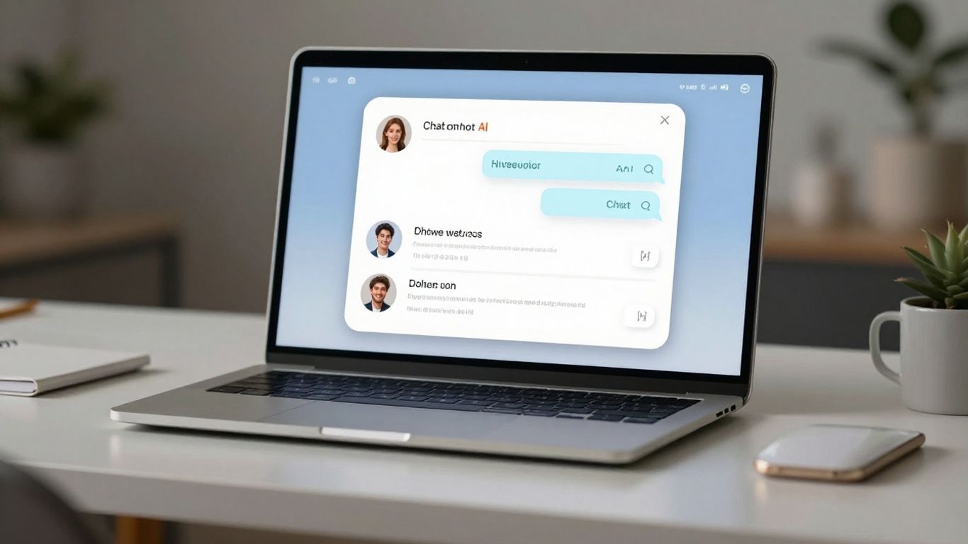 AI chatbot interface on a laptop screen.