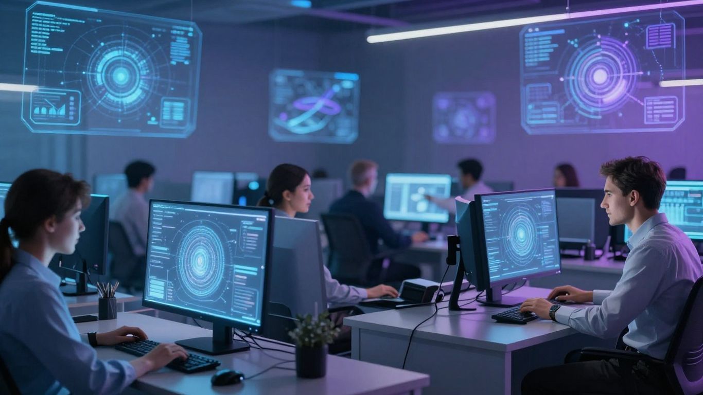 AI enhancing call center operations with technology.