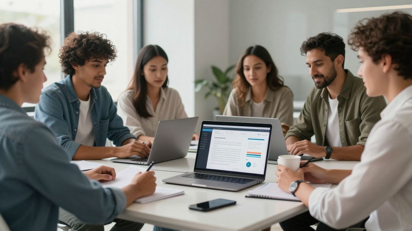 Intercom AI customer service platform interface on a laptop.