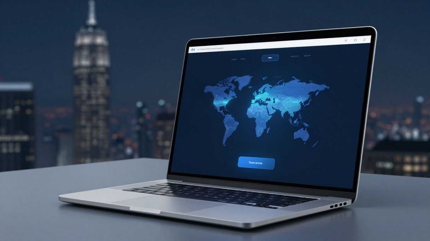 AI chatbot on laptop screen, modern design