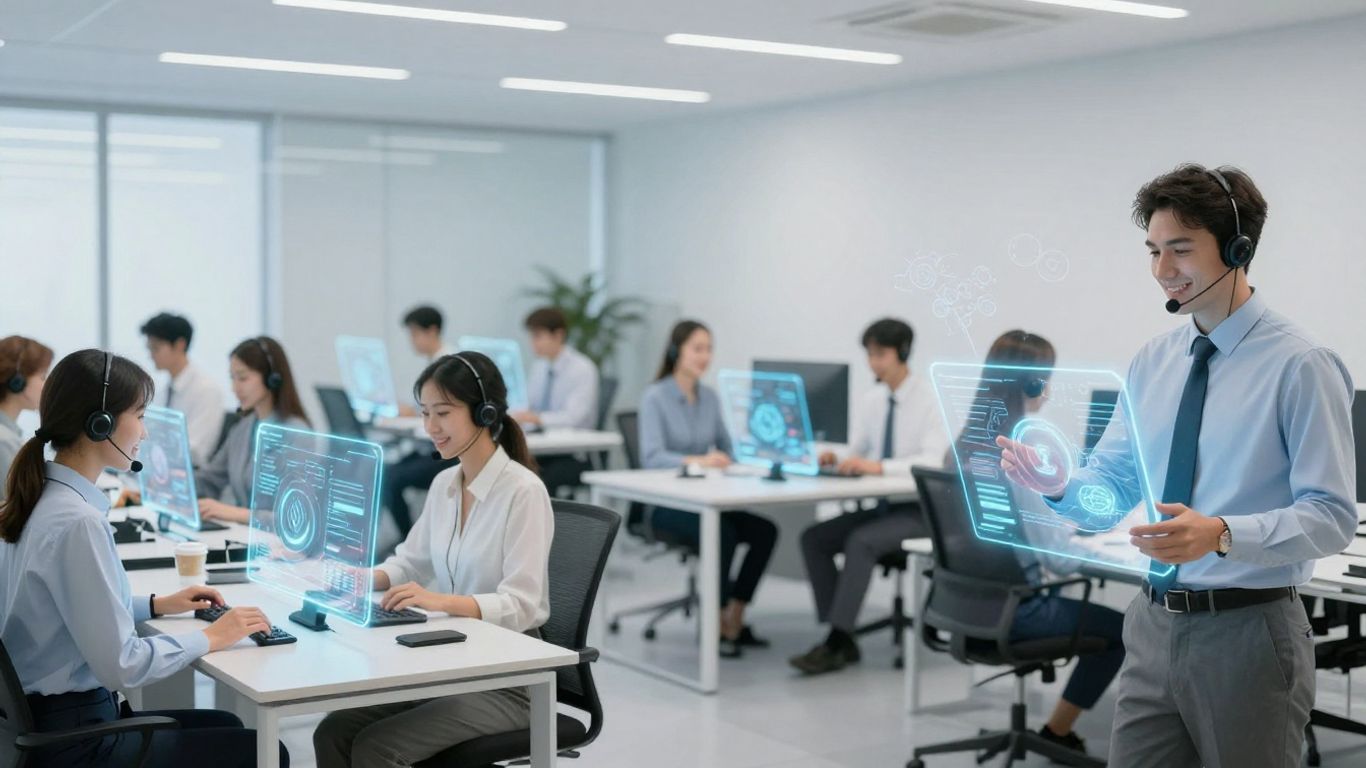 AI customer service agents using holographic interfaces.