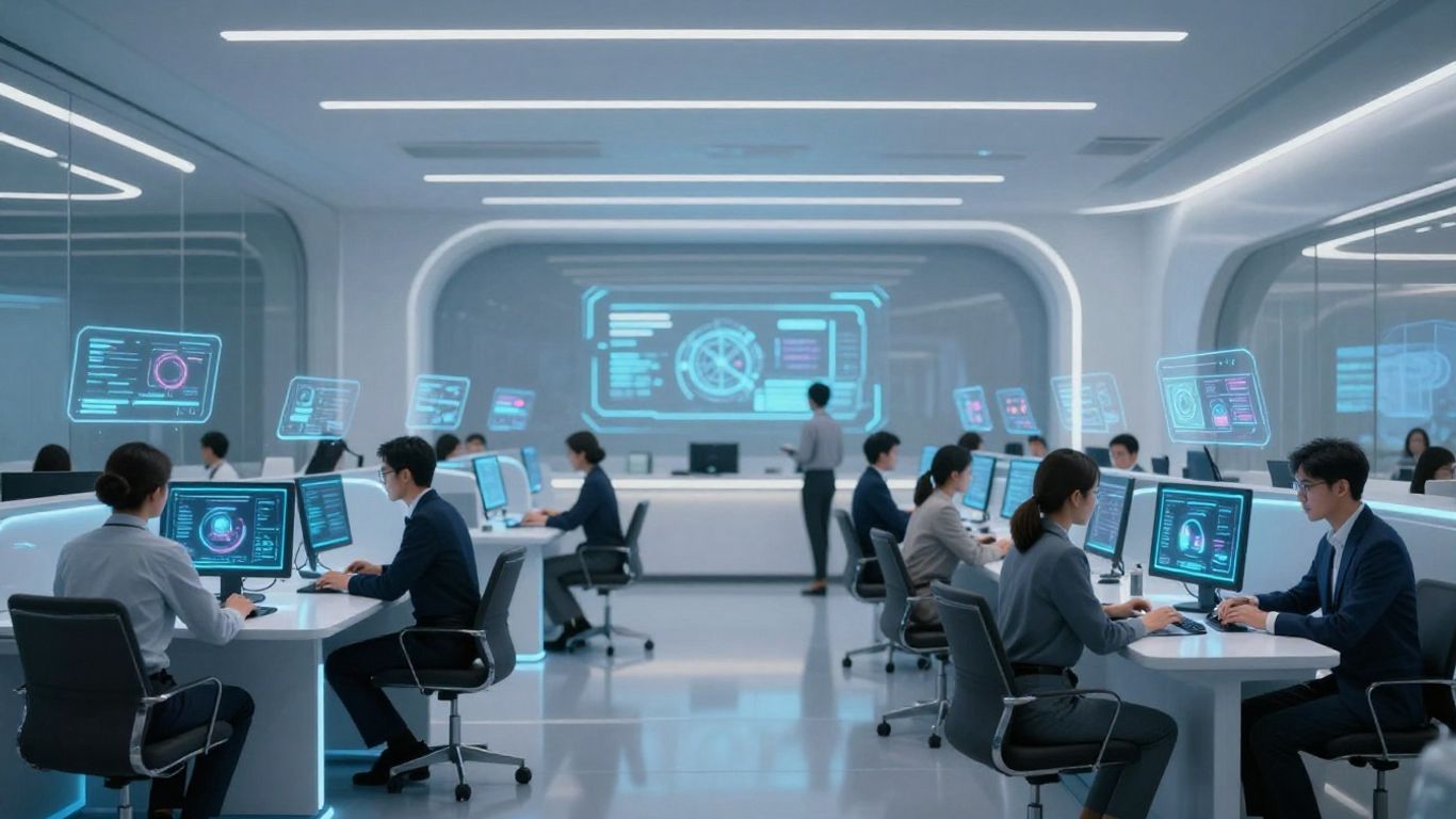 AI enhancing call center operations with connectivity.