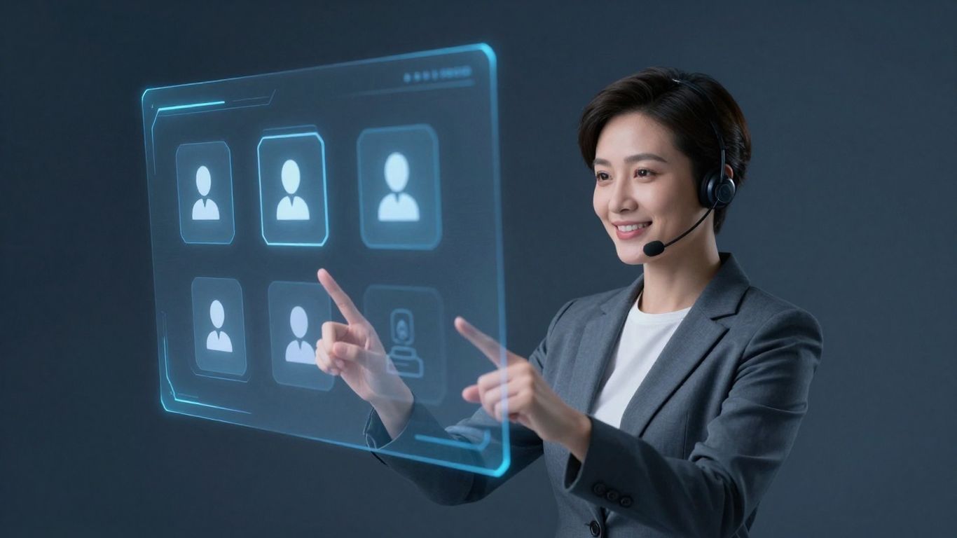 AI avatar assisting customers on a digital interface.