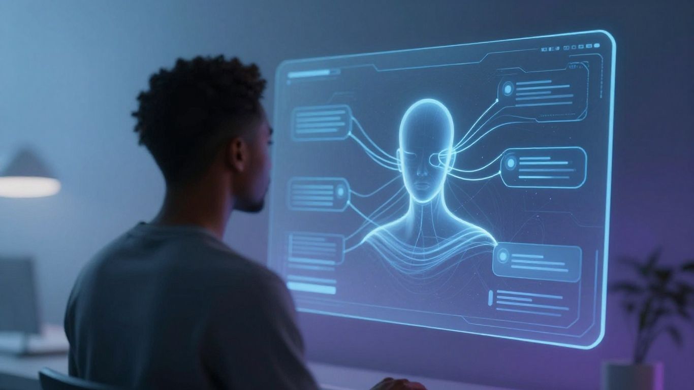 AI chatbot interface on a digital screen