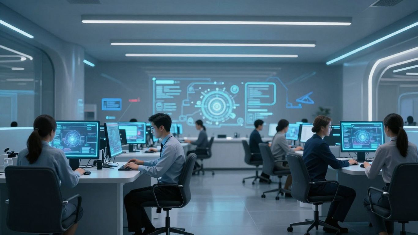 AI transforming a modern call center.