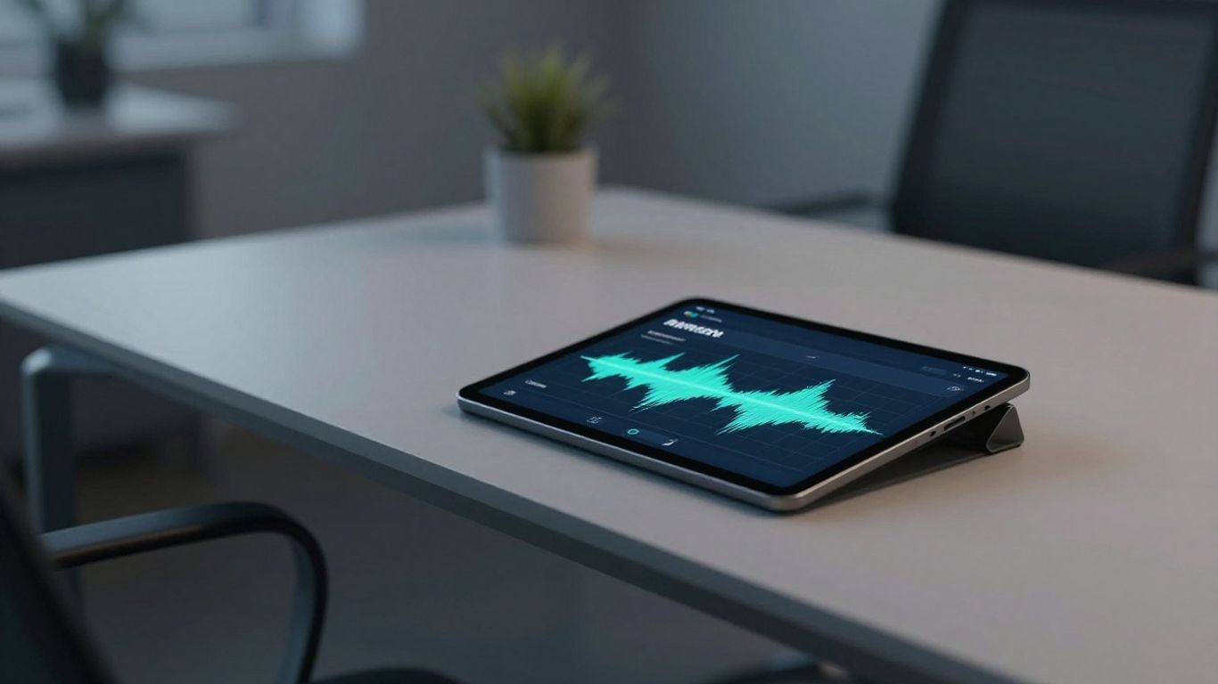 AI voicemail taking messages on a digital tablet.