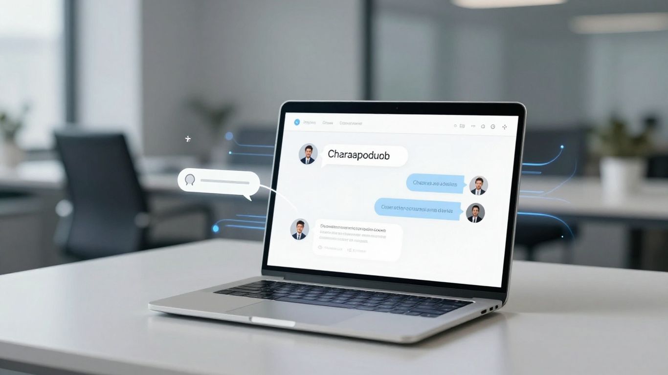AI chatbot interface on a laptop screen