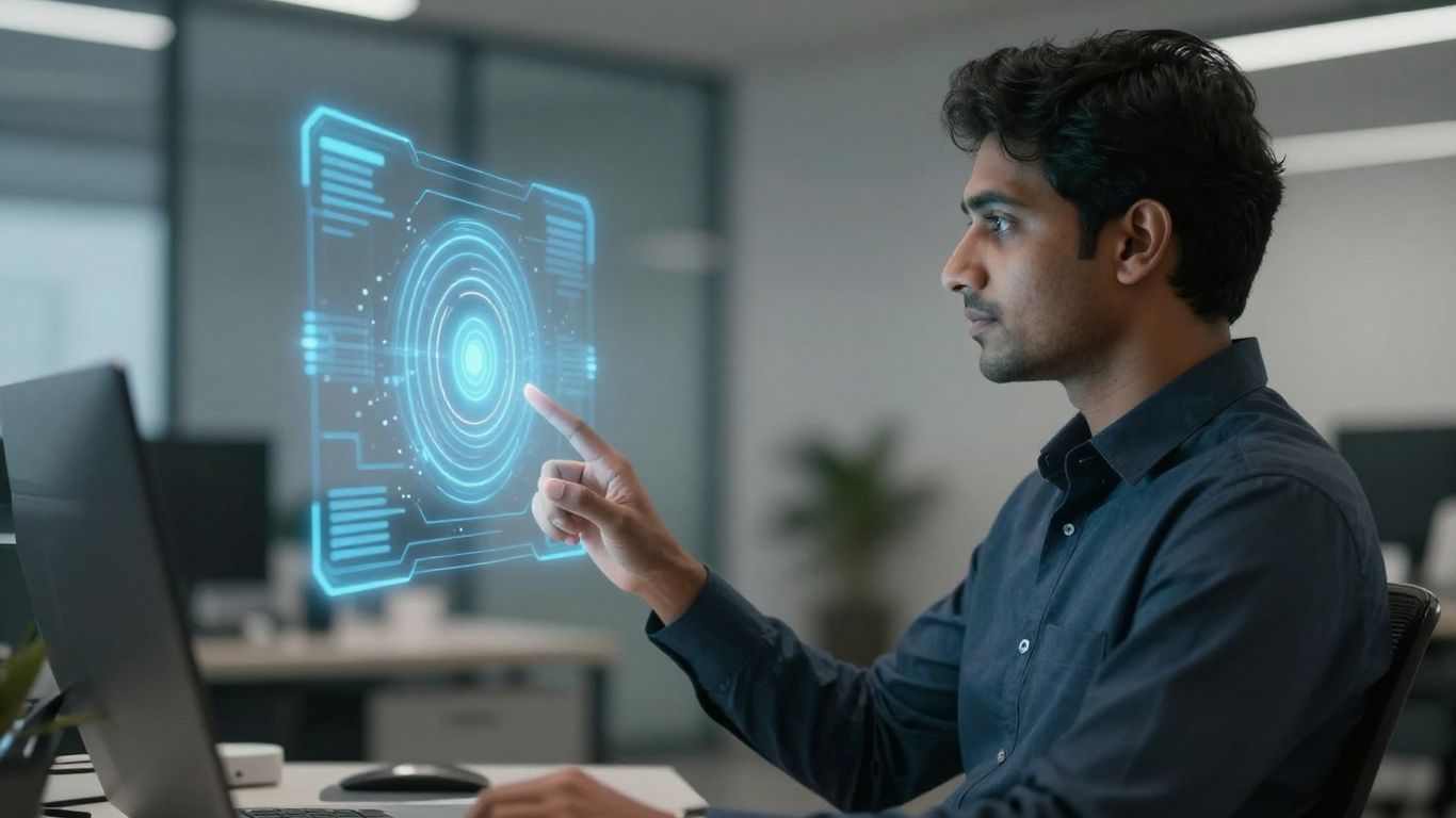 Person using AI interface for customer service.