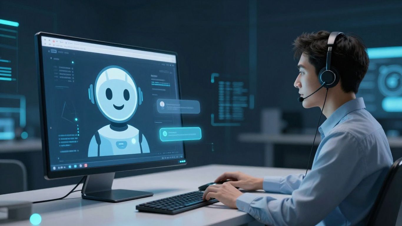 AI chatbot assisting a customer service agent.