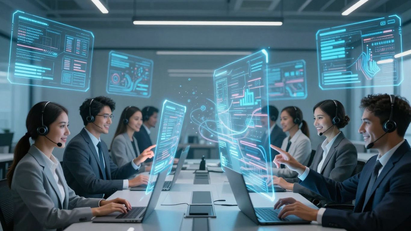 AI customer service agents handling multiple calls simultaneously.