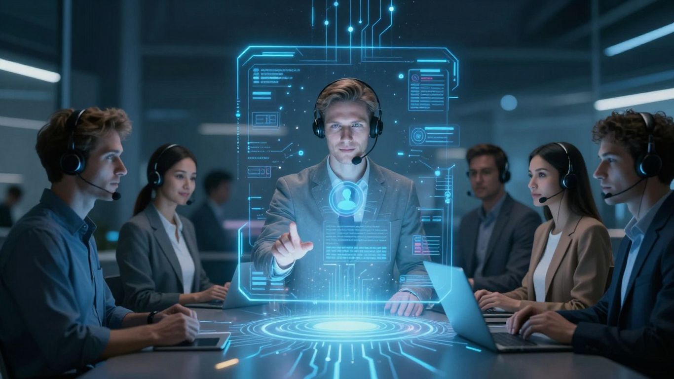 AI customer service agent interacting with people