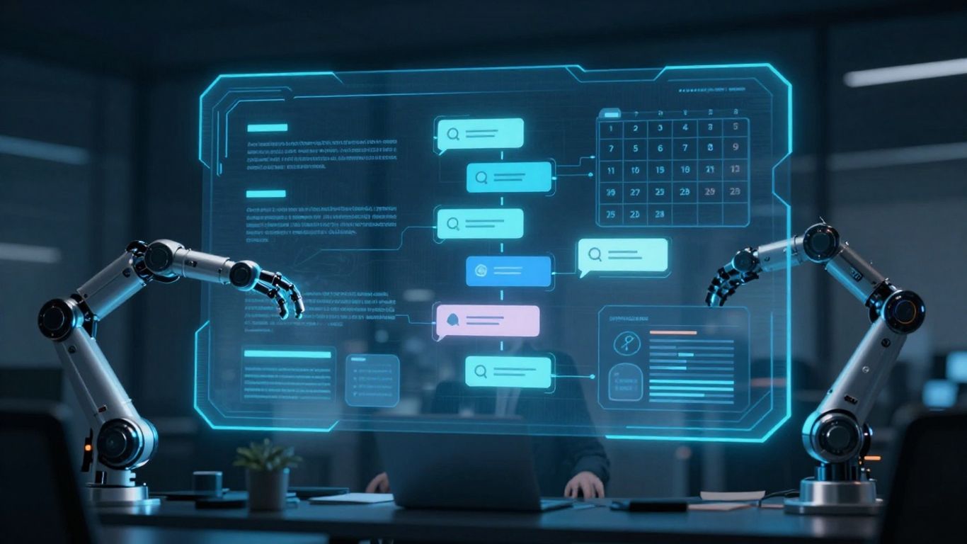 AI managing customer service tasks and time.