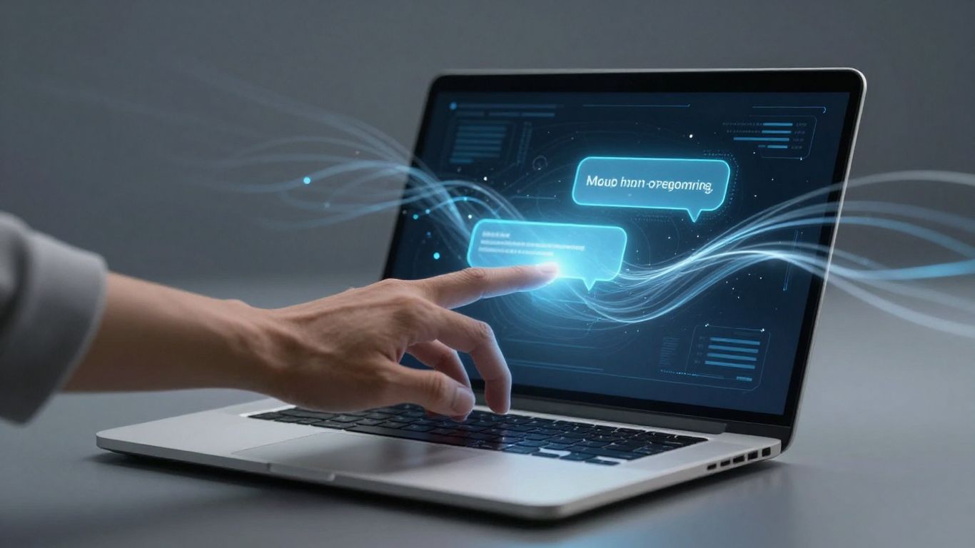 AI chatbot interface on a laptop screen.