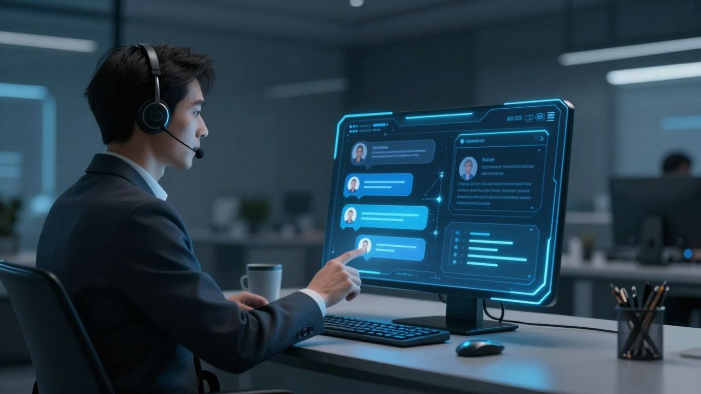 AI chatbot interface assisting a customer service representative.