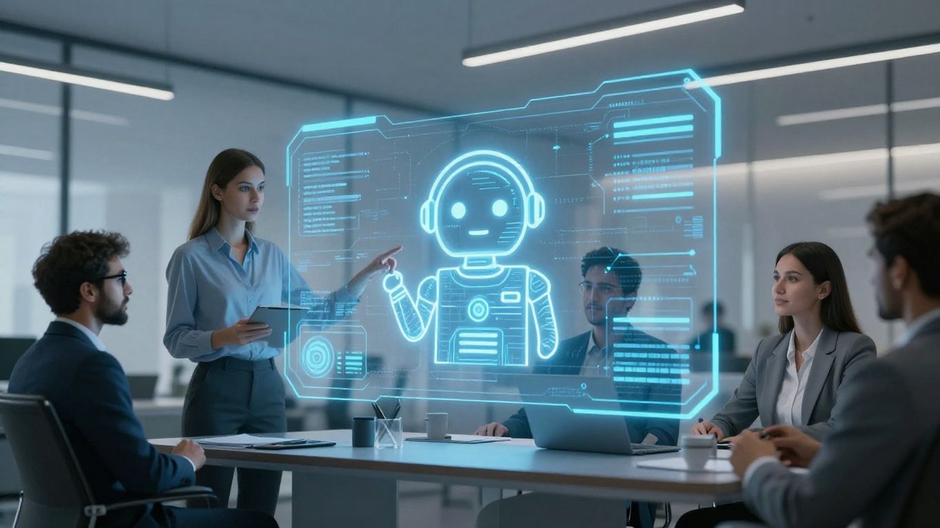 Business professionals choosing an AI chatbot platform.