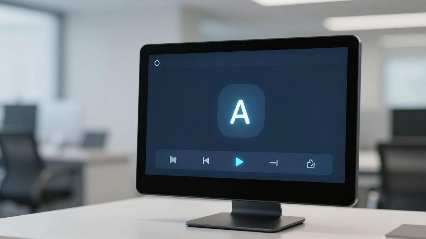 AI voicemail interface with glowing icon.