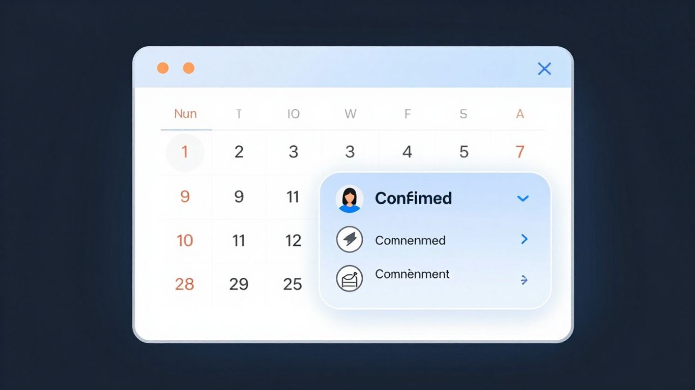AI agent confirming an appointment on a digital calendar.