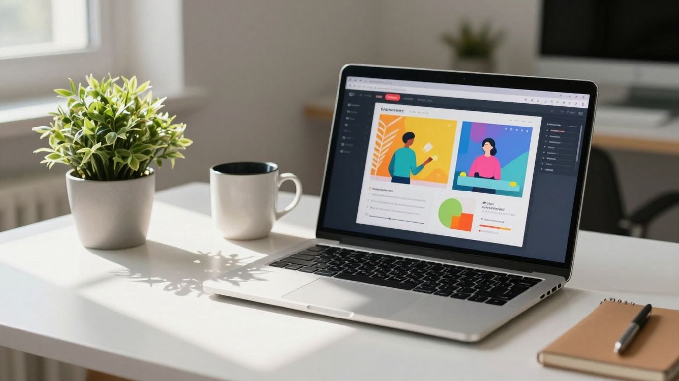 Canva interface on a laptop screen.