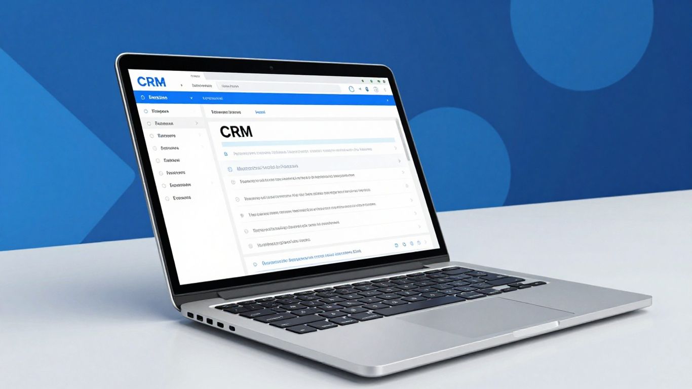 Landbase CRM integration technology abstract background