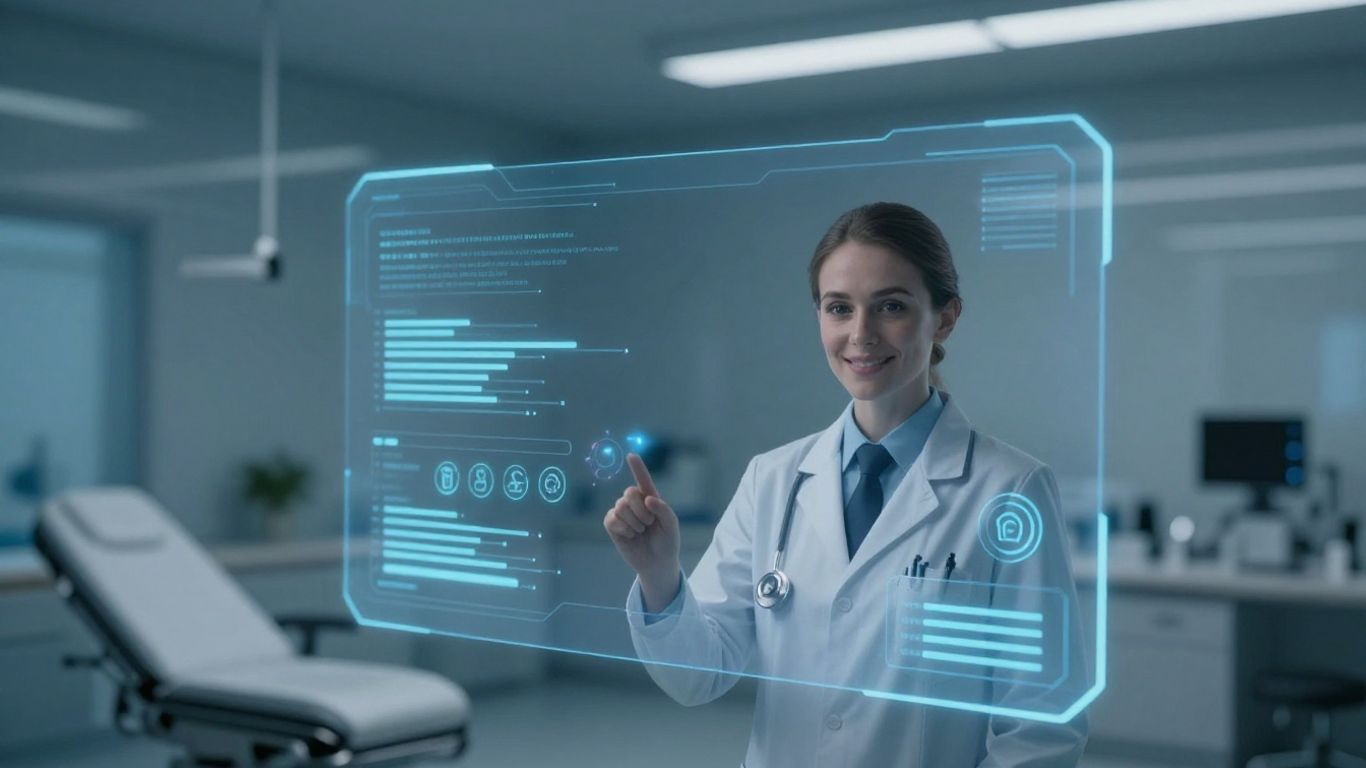 AI receptionist interface in a healthcare setting.
