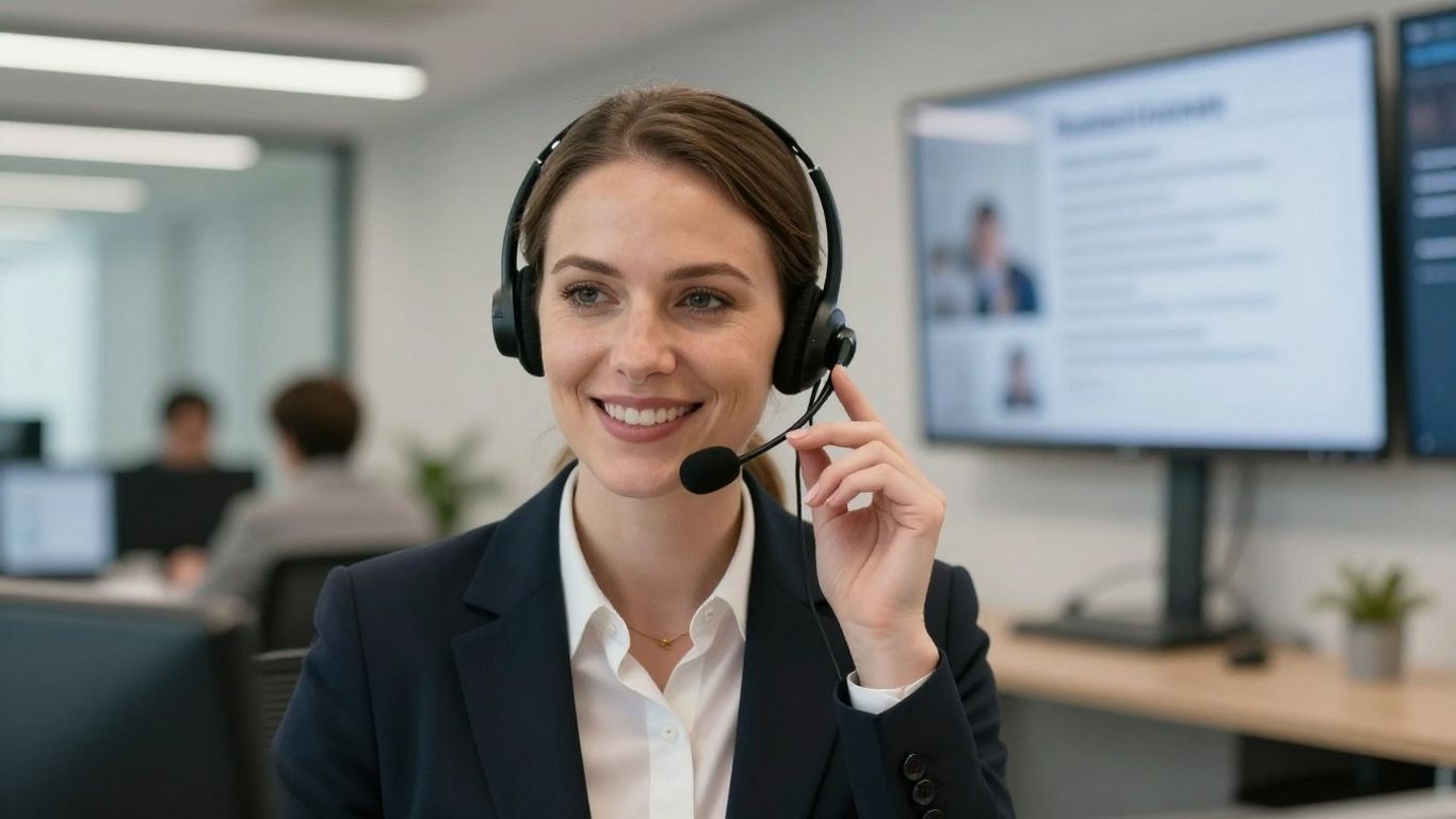Virtual receptionist assisting real estate business