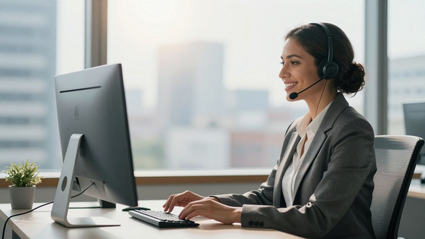 Virtual receptionist assisting a real estate client.