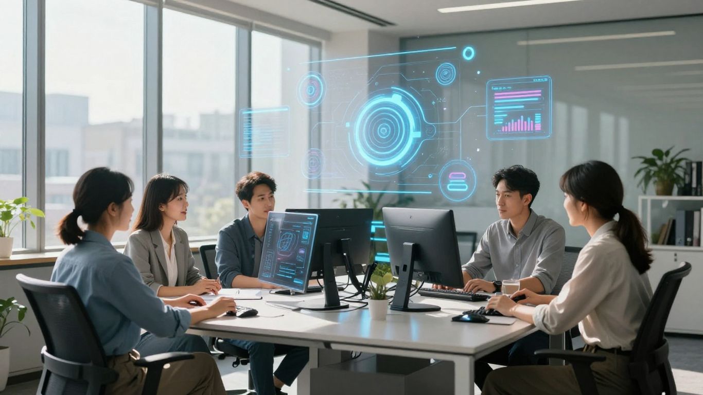 Team using AI automation tools for business growth.