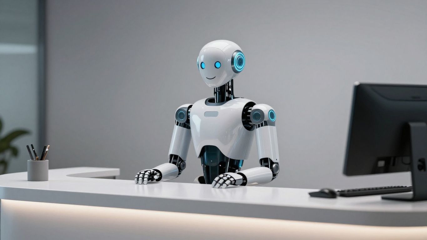 AI robot at a reception desk