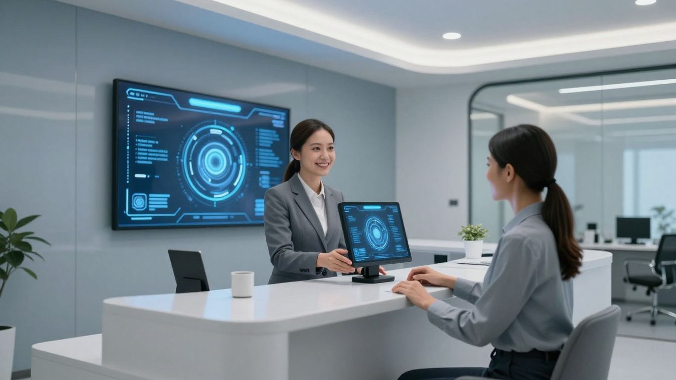 AI interface assisting medical office receptionist