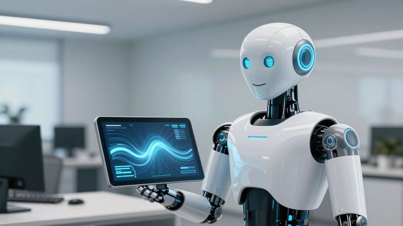 AI robot in a modern office