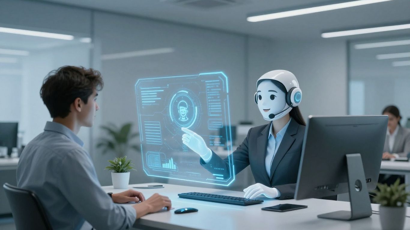 AI customer service agent assisting a person.