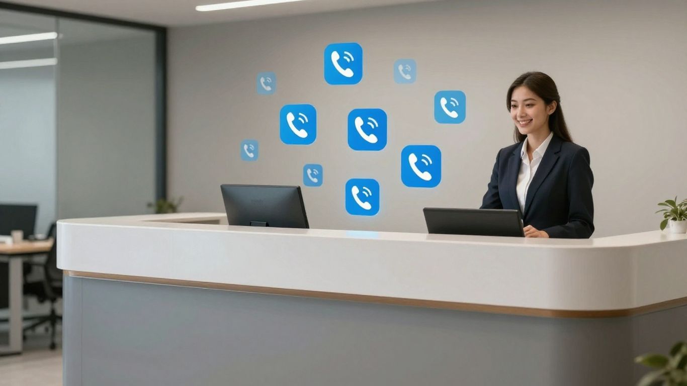 Office reception handling unlimited parallel calls efficiently.