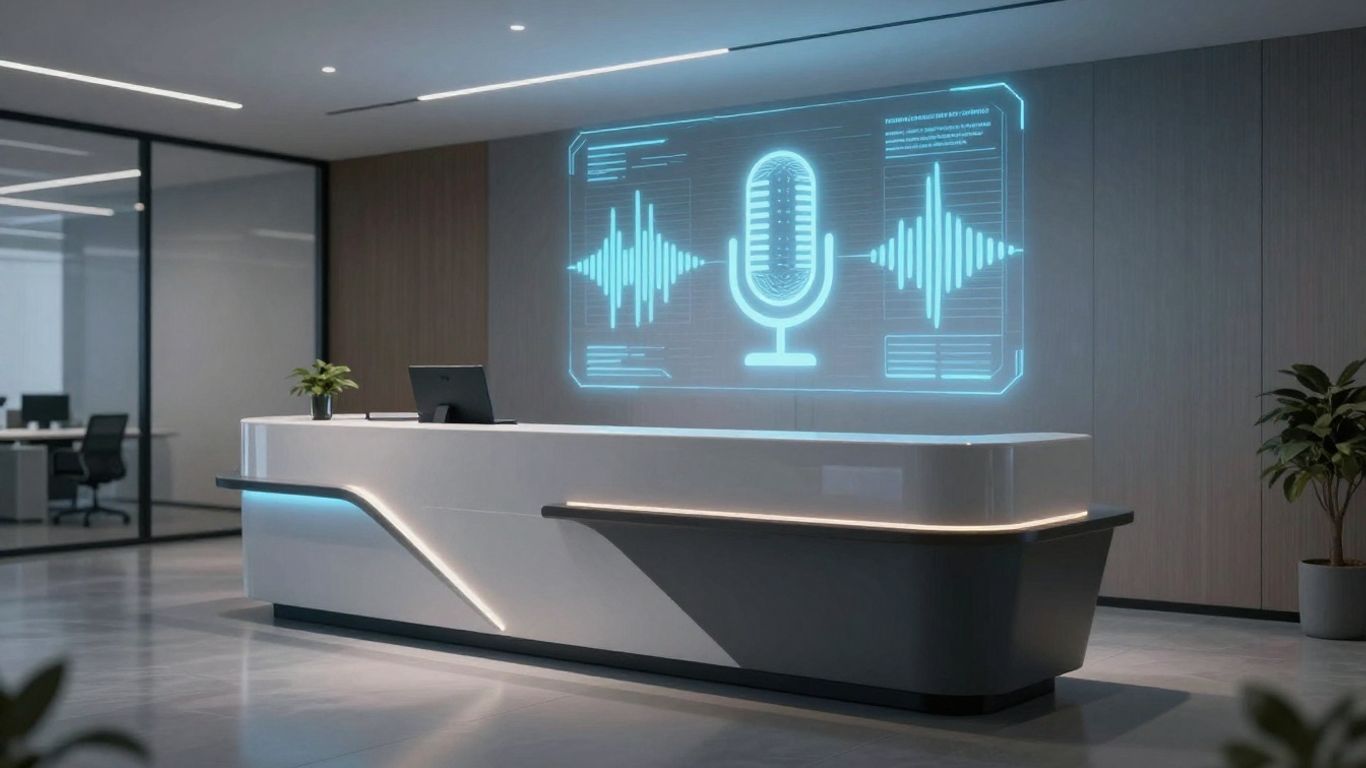 Automated receptionist system with AI voicemail interface.