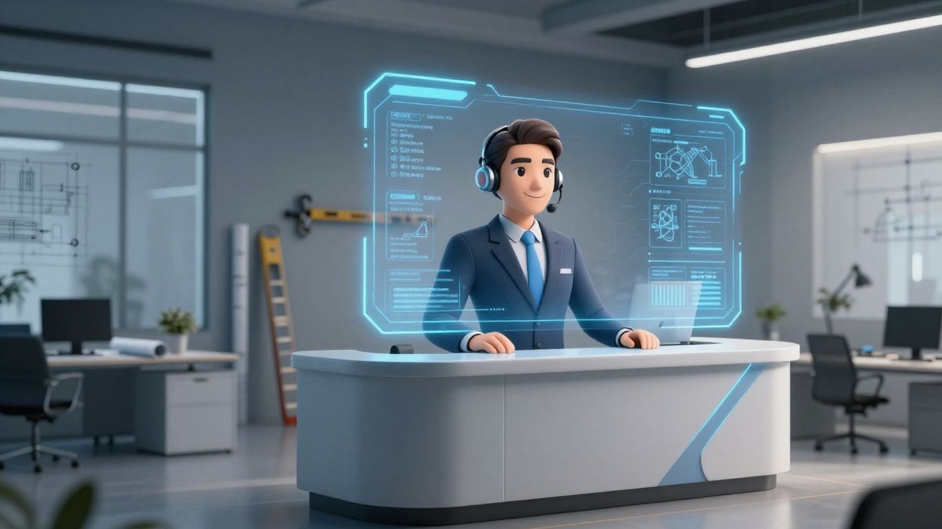 AI receptionist assisting a contractor with business operations.