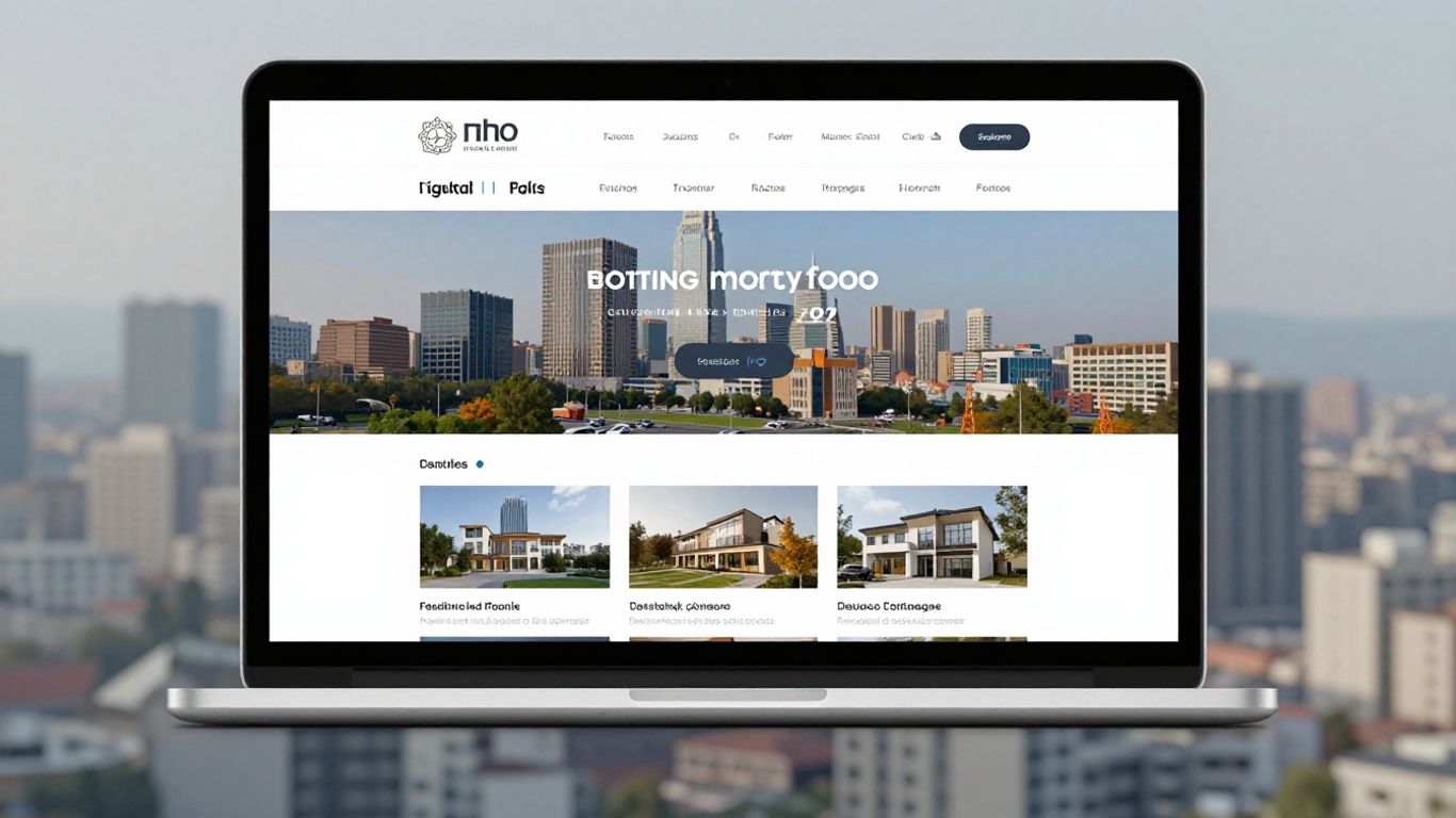 AI real estate website on laptop