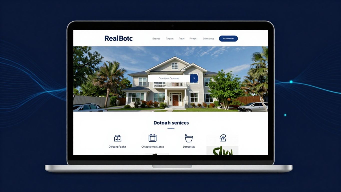 Modern AI real estate website on laptop
