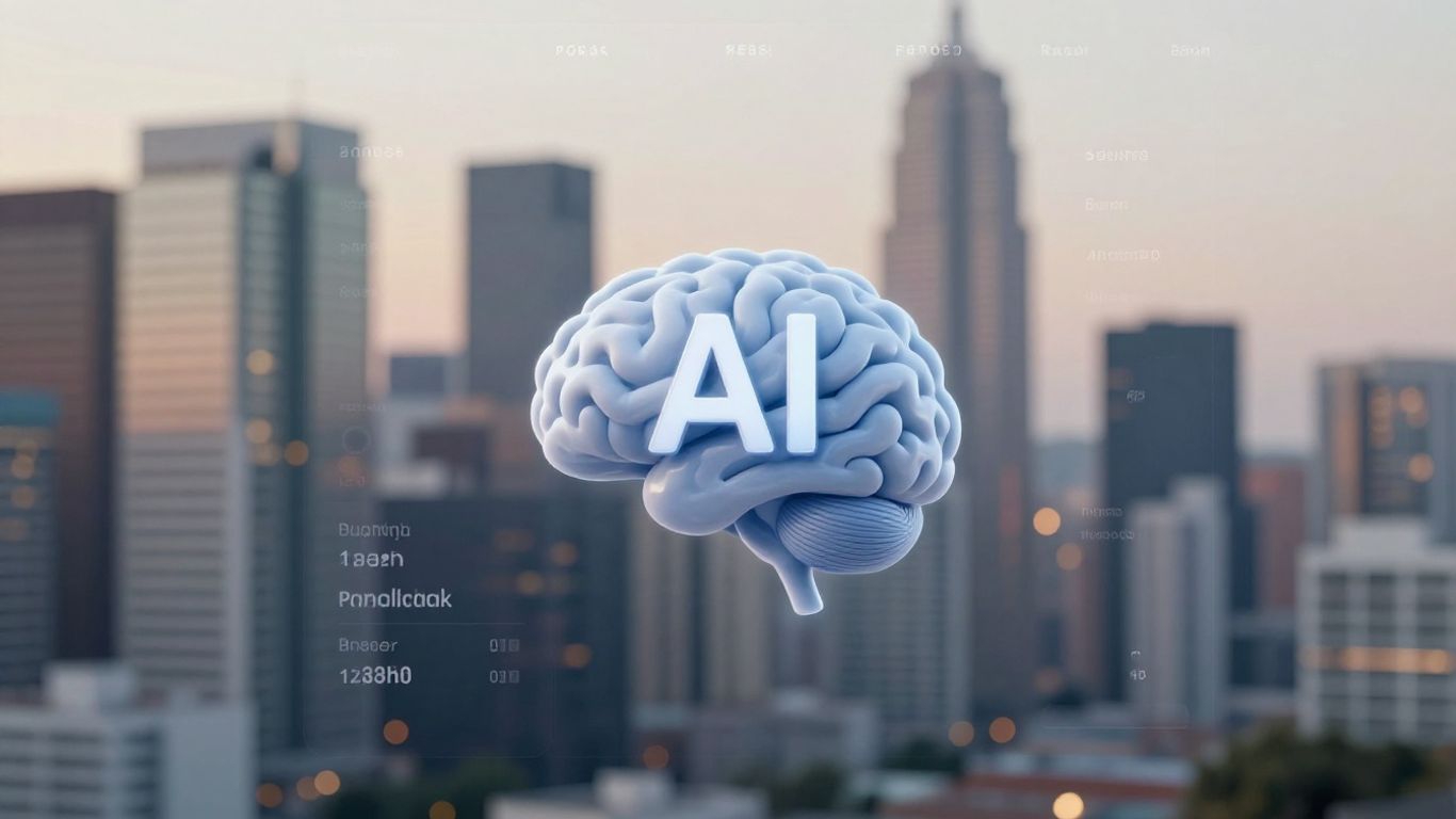 Zillow AI interface with cityscape background.