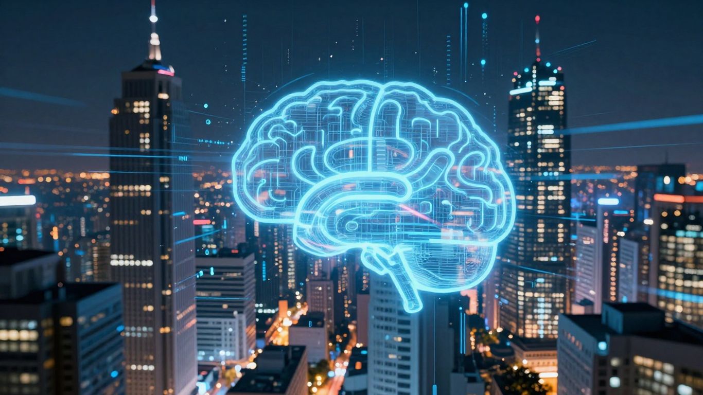 AI and real estate investing cityscape