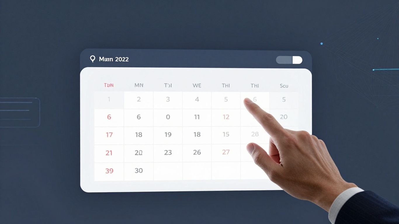 AI scheduling tool interface on a digital screen.
