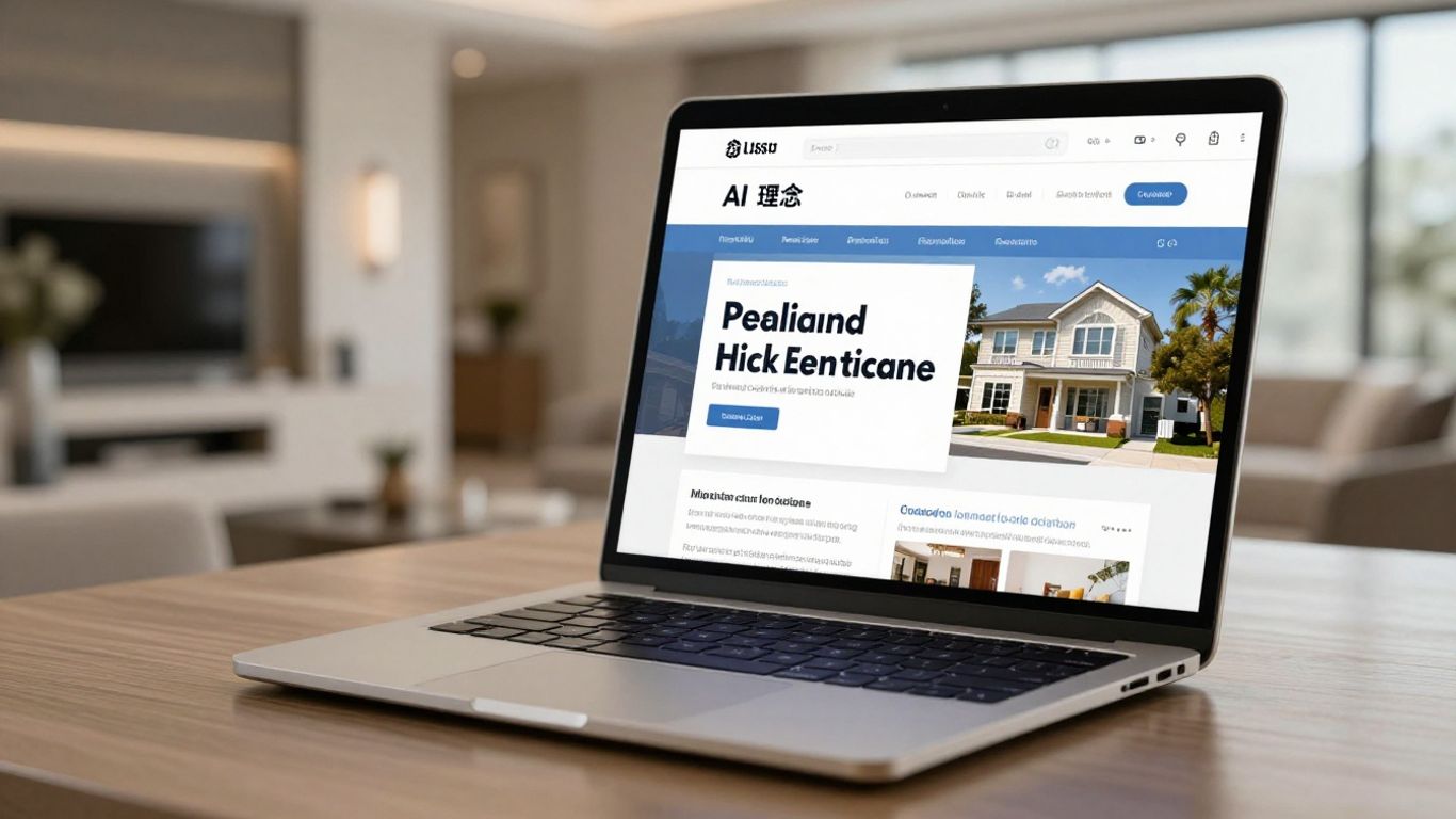Laptop showing AI real estate listing
