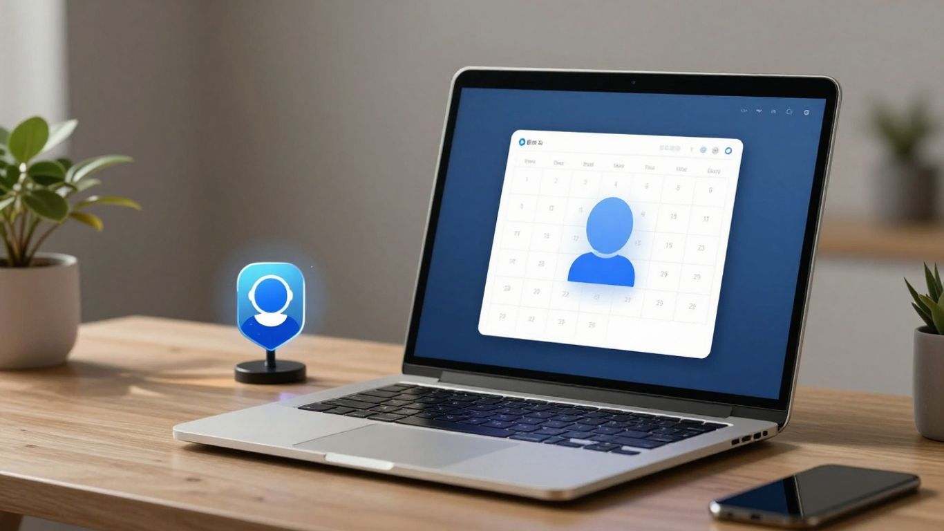 AI appointment scheduling tool on a laptop screen.
