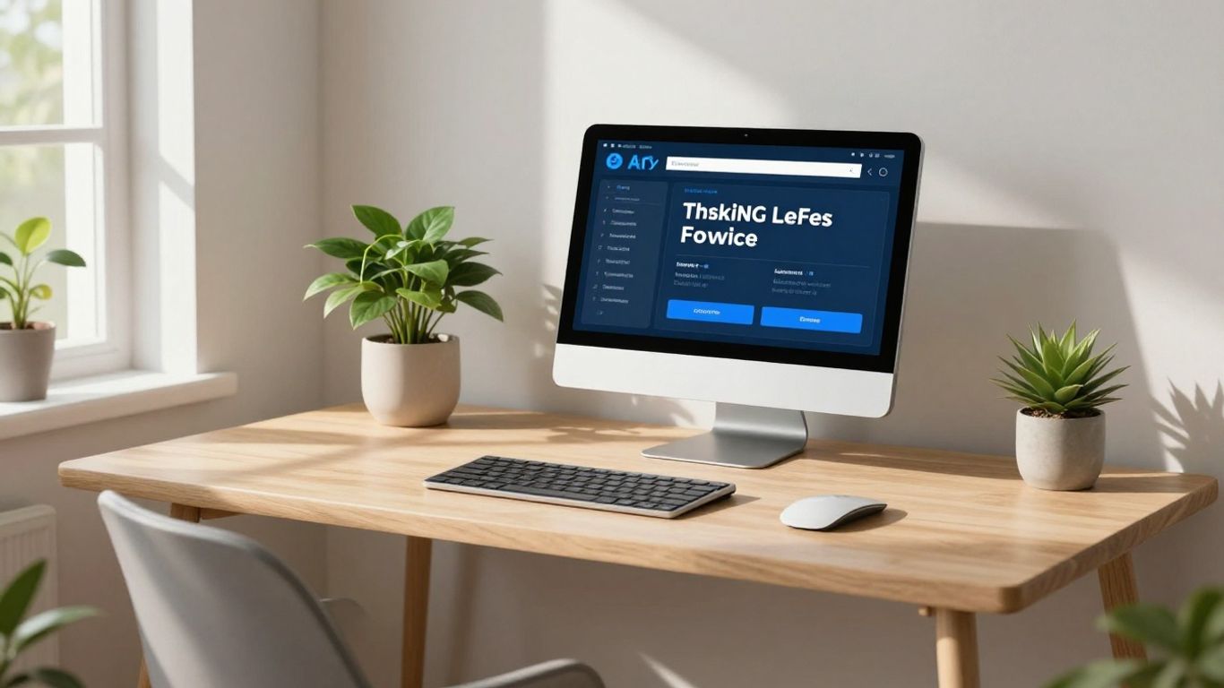 AI receptionist interface on a tablet in a home office.