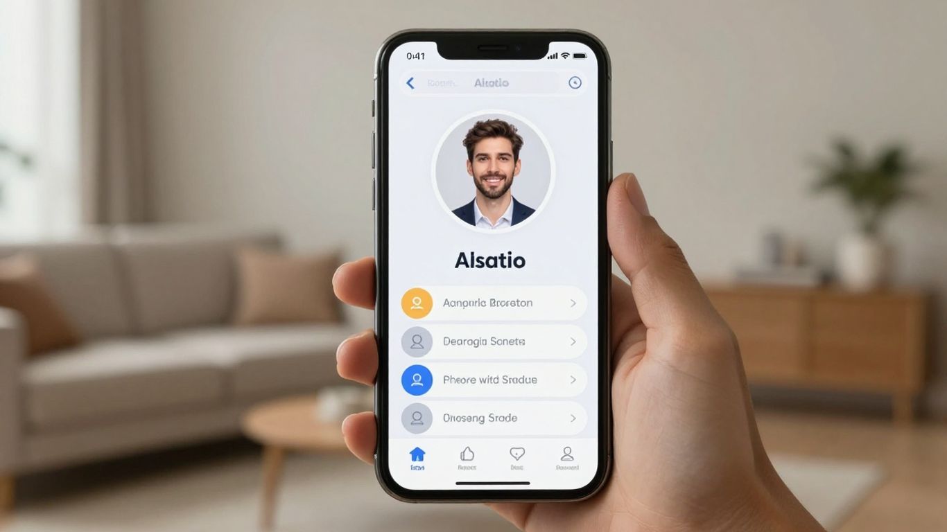 AI chatbot on a smartphone in a home setting.