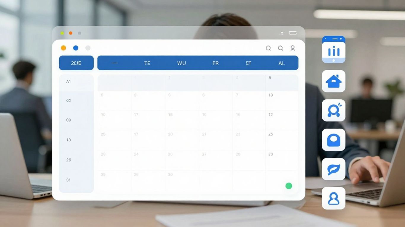AI scheduling benefits with Zapier integration visual.