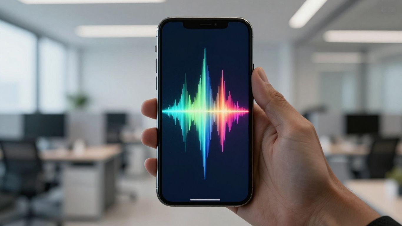 AI voice agent interface on a smartphone.