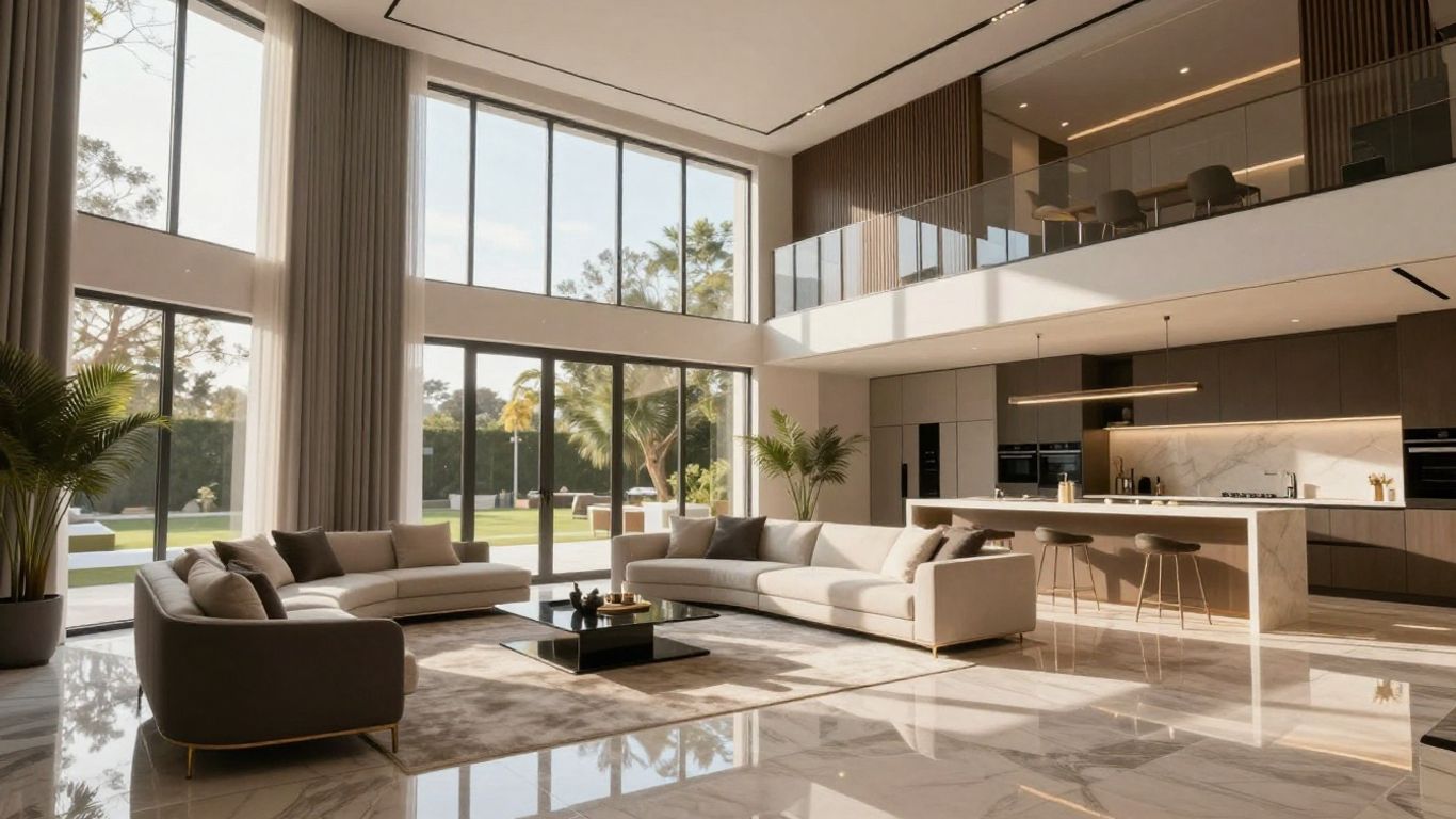 3D virtual tour of a modern house interior.